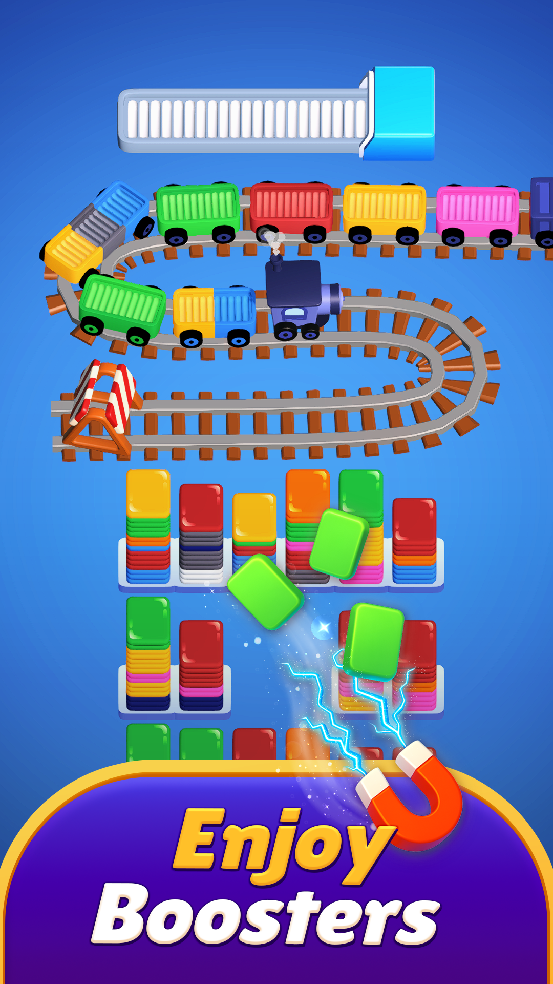 Color sorting flow with increasing pressure